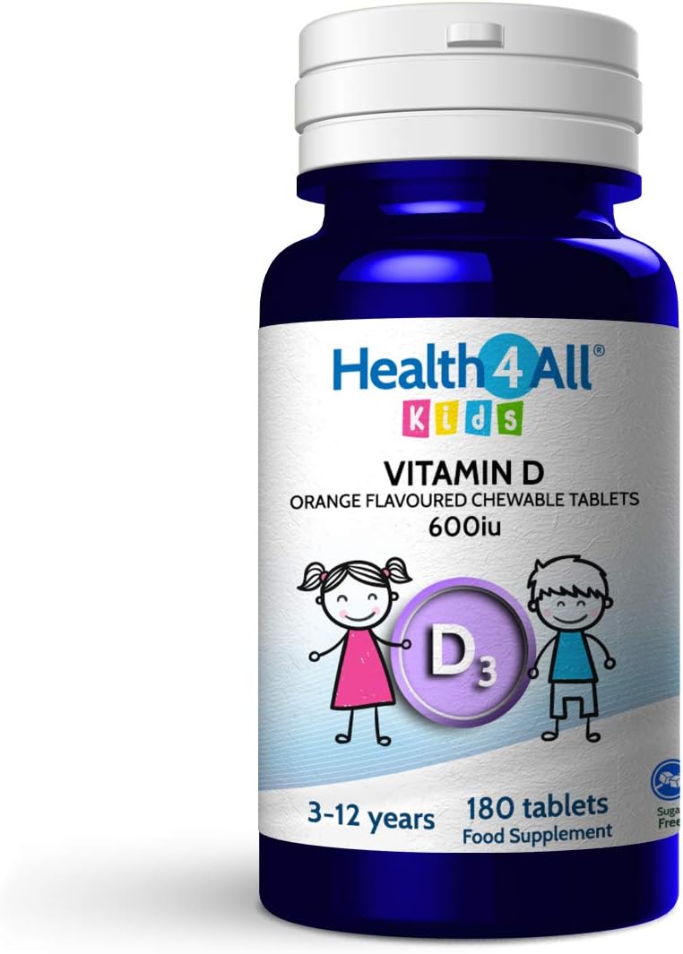 Kids Vitamin D3 600iu Chewable Tablets. Sugar Free. Natural Orange