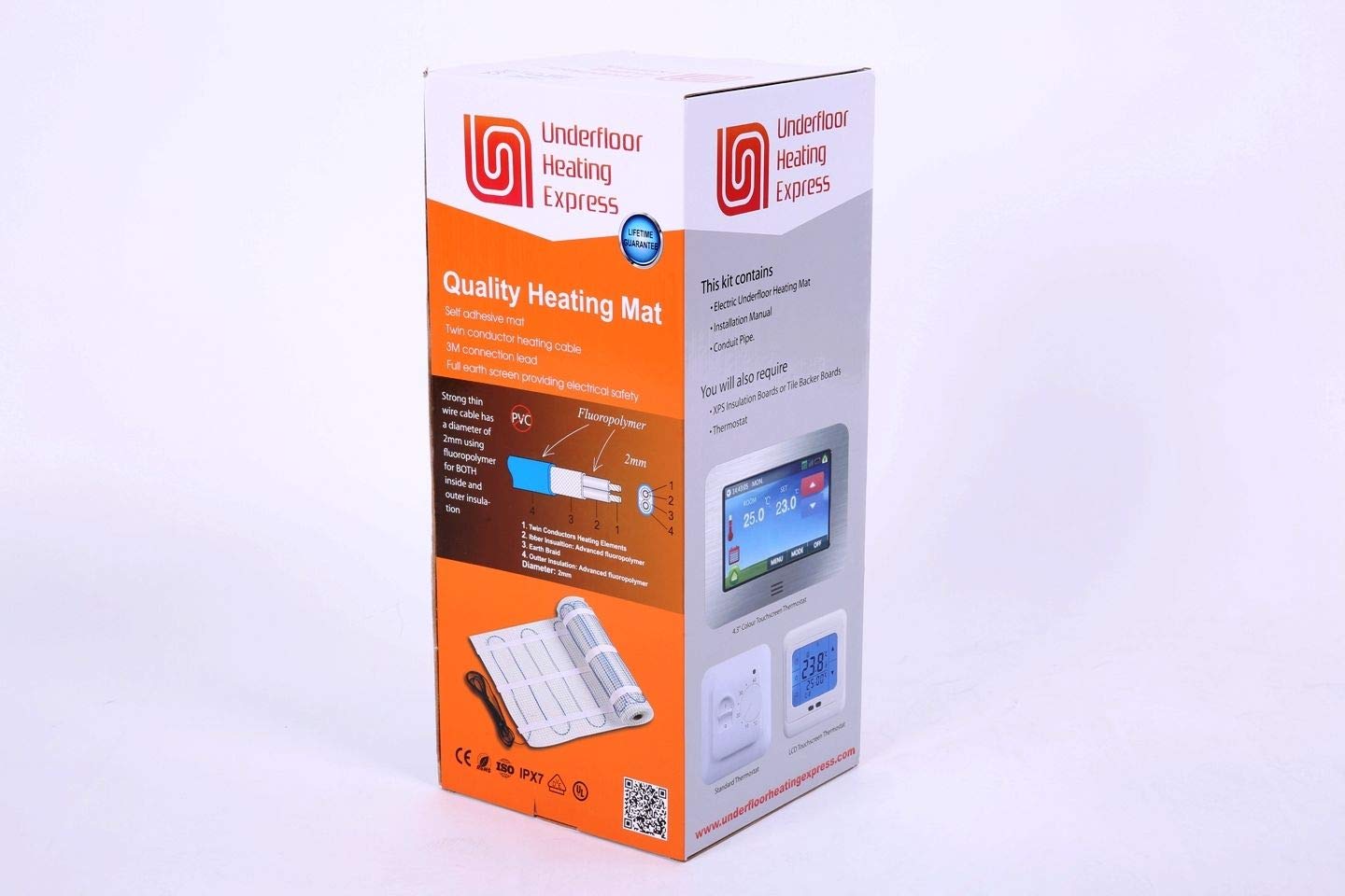 Premium 2mm Thin UltraSafe Electric Underfloor Heating 200w Mat (Various Size) (7SQM)