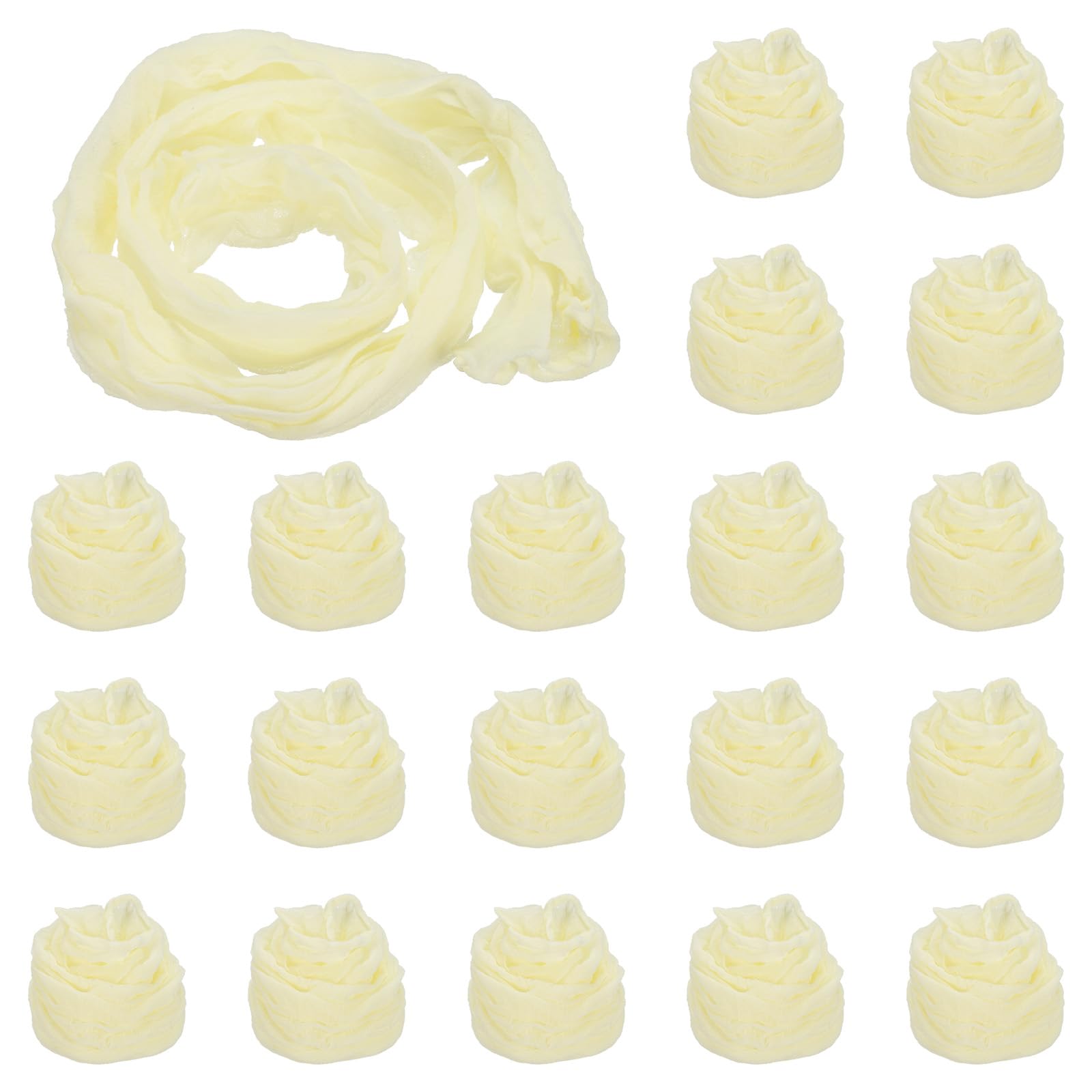 PATIKIL Nylon Stockings DIY Flower, 20Pcs Stocking Flower Fabric Material Tensile Silk Stocking Flowers for DIY Flower Making Wedding Crafts Home Decoration, Cream