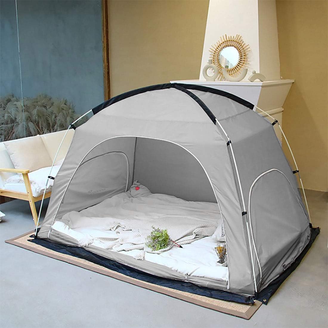 Onnetila Bed Tent Privacy Canopy Bed Tents For Boys And Girls Sleep Pod Dream Tents For Toddlers Bed Shelter Pop Up Twin Size For Kids And Adult Gary Bed Canopies Drapes