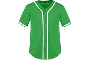 Yuji Itadori Men's Baseball Jersey Short Sleeve Shirt V Neck Tops Button Down Tee Shirts Sports Clothes S-4XL