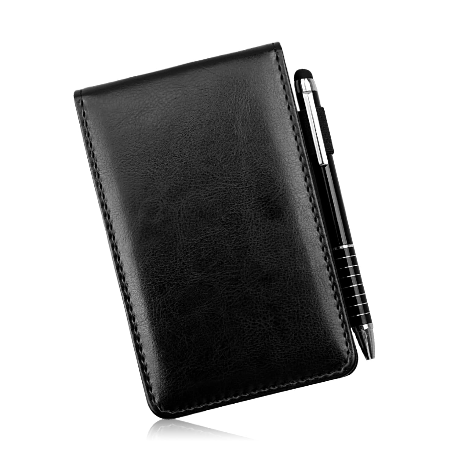 Rumyve Small Pocket Notebook,Pocket Notebook Holder with Pen,A7 Pu Leather Notebook Pen Holder with 50 Lined Sheets,for Adults Students