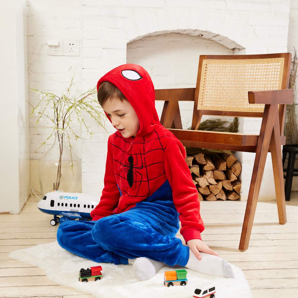 Kids Snug Fit Flannel Onesie Pajamas, Child Cartoon One-Piece Halloween Costume Boys Girls Gifts