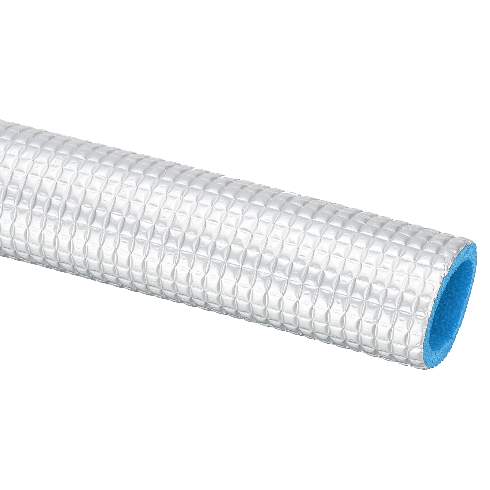 PATIKIL 6.6Ft Pipe Insulation Foam Tubing, 1"(25mm) ID 1-7/16"(37mm) OD Heat Preservation Foam Tube Cover Wrap with Aluminum Foil for AC Unit Air Conditioner Water Pipe, Silver Blue
