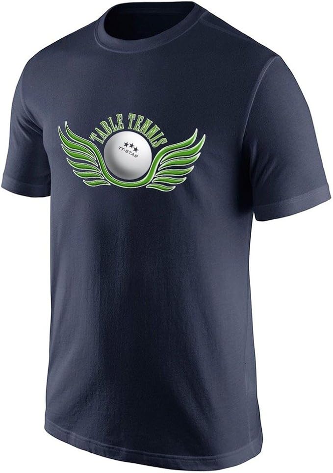 Earlyfi Table Tennis Tee Shirts XXXLarge Navy Funny T Shirts For Men