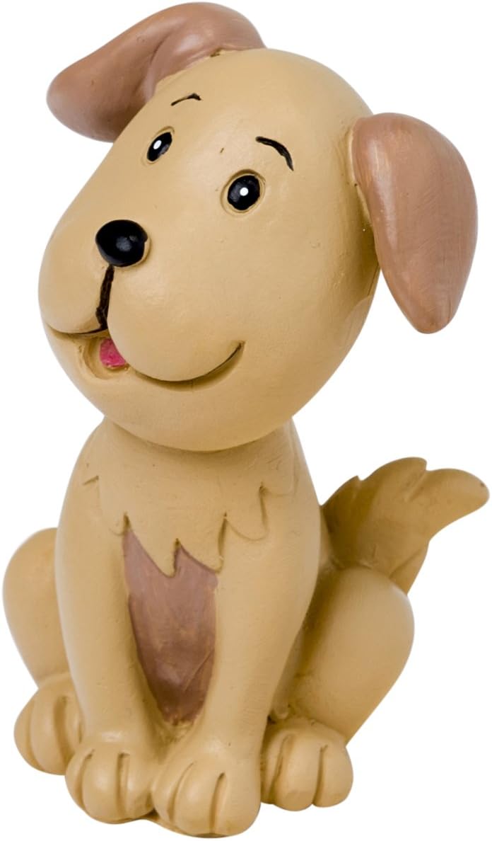 mopec Figure Cake Bride & Groom With Pet Dog, Polyresin, Brown, 4 X 4 X 7 cm