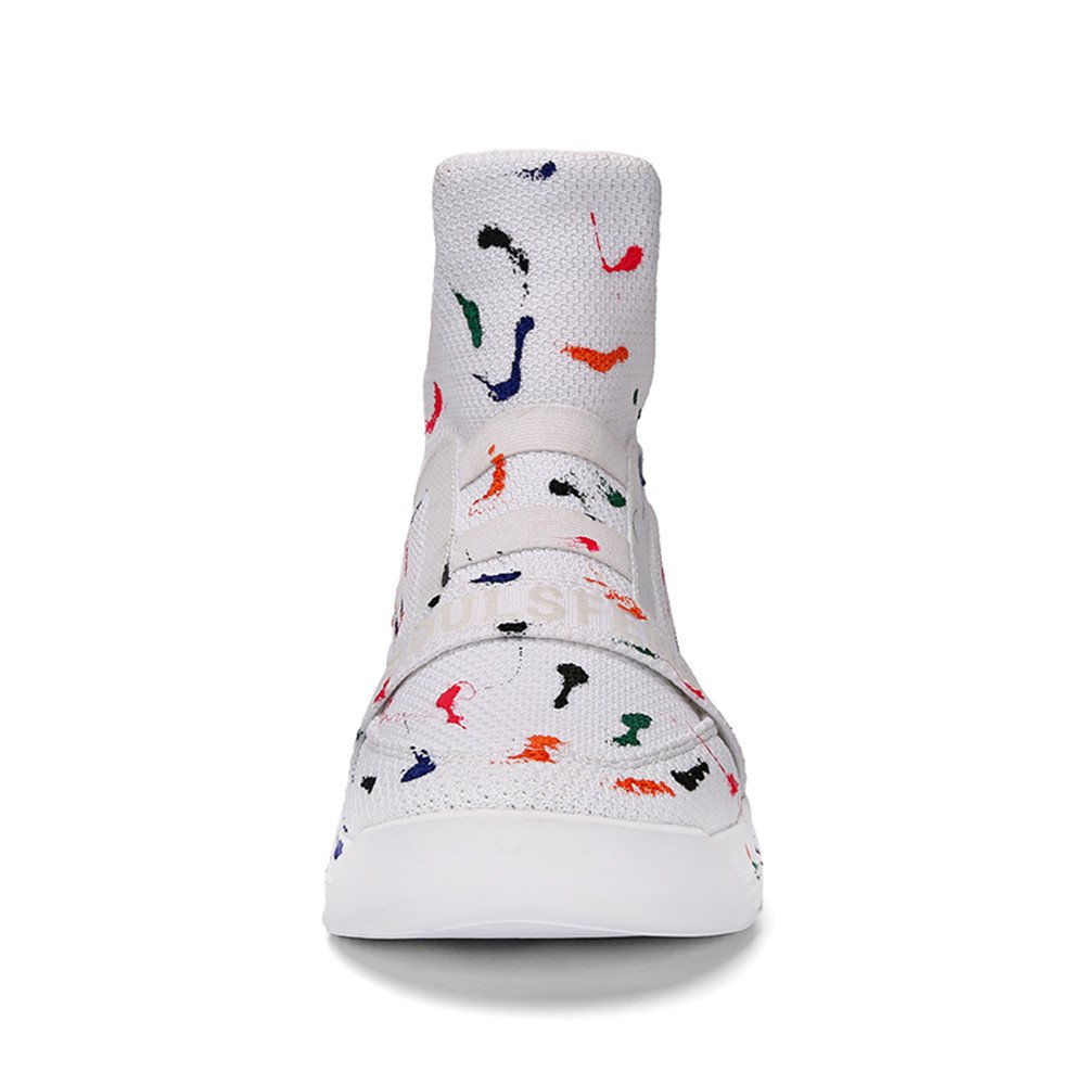 Soulsfeng White High Top Shoes Casual Mesh Sneakers(Men 10 D(M) US=EUR44=UK9)