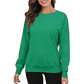 Smile Fish Women's Crewneck Long Raglan Sleeve Sweatshirt Loose Fit Relaxed Pullover Fleece Lined Casual Warm Tops