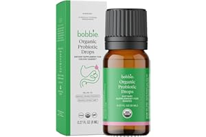 Bobbie Organic Baby Probiotic Drops, Daily Liquid Supplement, Fuss, Tears, Gut Health for Newborn Babies and Infants, Vegan, Infant-Friendly Formula, 1 Billion CFU, 0.27 fl oz