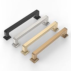 9BUILD 6 Pack 5 Inch Matte Black Cabinet Pulls