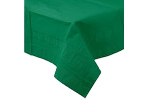 Perfectware Table Covers Disposable Table Covers Green 2-Ply Tissue and 1-Ply Poly, 0.1" Height, 108" Width, 54" Length (Pack of 3)