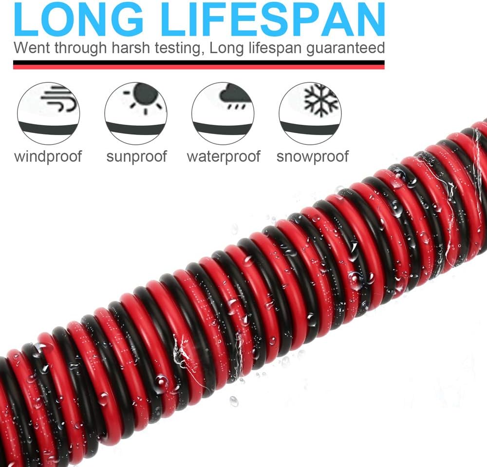 TYUMEN 100FT 16 Gauge 2pin 2 Color Red Black Cable Hookup Electrical Wire LED Strips Extension Wire 12V/24V DC Cable, 16AWG Flexible Wire Extension Cord for LED Ribbon Lamp Tape Lighting - - 