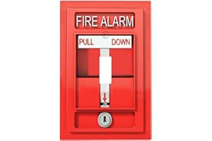 SHINYLUCK Fire Alarm 1 Gang Light Switch Plate Cover Single Toggle Wall Plate Electrical Switchplate Decorative Nature Faceplate for Nursery Boys Girls Teens Room Decor Bedroom Bathroom Playroom 5"x3"