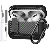 Olytop for Airpods Pro 2/1 Gen Case Cover with Lock (2019/2022/2023), Rugged Locking Case for Airpod Pro 2nd/1st Generation Shockproof Armor Protective Skin for Apple iPod Pro, Black