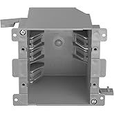 HXH Double Gang Old Work Plastic Electrical Box,25 Cubic Inches 2 Gang remodel Box,Grey, ETL Listed and Fire Rated for 2 Hours, for Home Improvement (1 Pack)