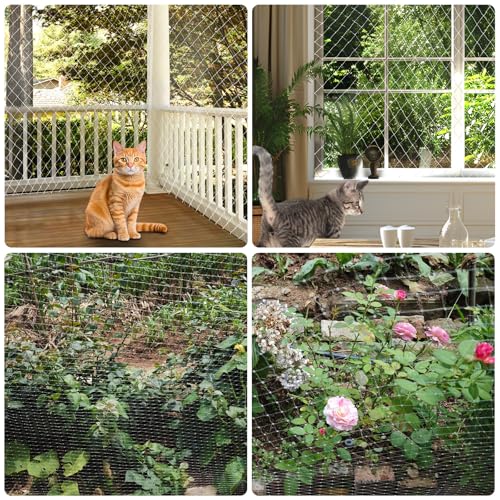 Cat Balcony Netting, 3 x 8 m Transparent Cat Protective Net for Securing Balconies, Terraces, Windows, Skylights and Doors