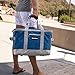 CleverMade Collapsible Cooler Bag: Insulated Leakproof 50 Can Soft Sided Portable Beverage Tote with Bottle Opener & Storage Pockets, Blue/Grey