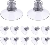 Flintronic 12Pcs 30mm Clear Suction Cups Knurled Nut Window Suckers