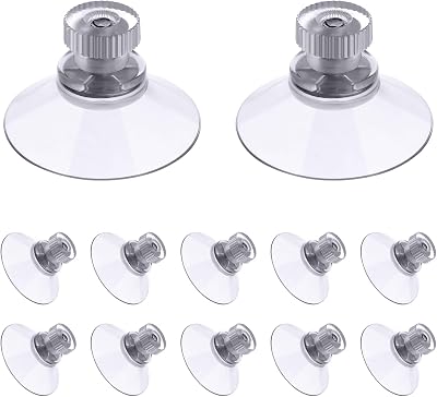 Flintronic 12Pcs 30mm Clear Suction Cups Knurled Nut Window Suckers