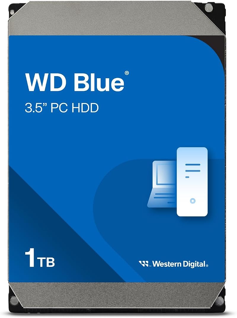 WD Blue 1TB Internal Hard Drive 3.5 Inch 7200 RPM SATA 6Gb/s 64MB Cache 2 Year