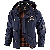 LEDUNTINO Men's Casual Jackets, Lightweight Water-Resistant Jackets, Softshell Hooded Jacket, Outdoor Windbreaker