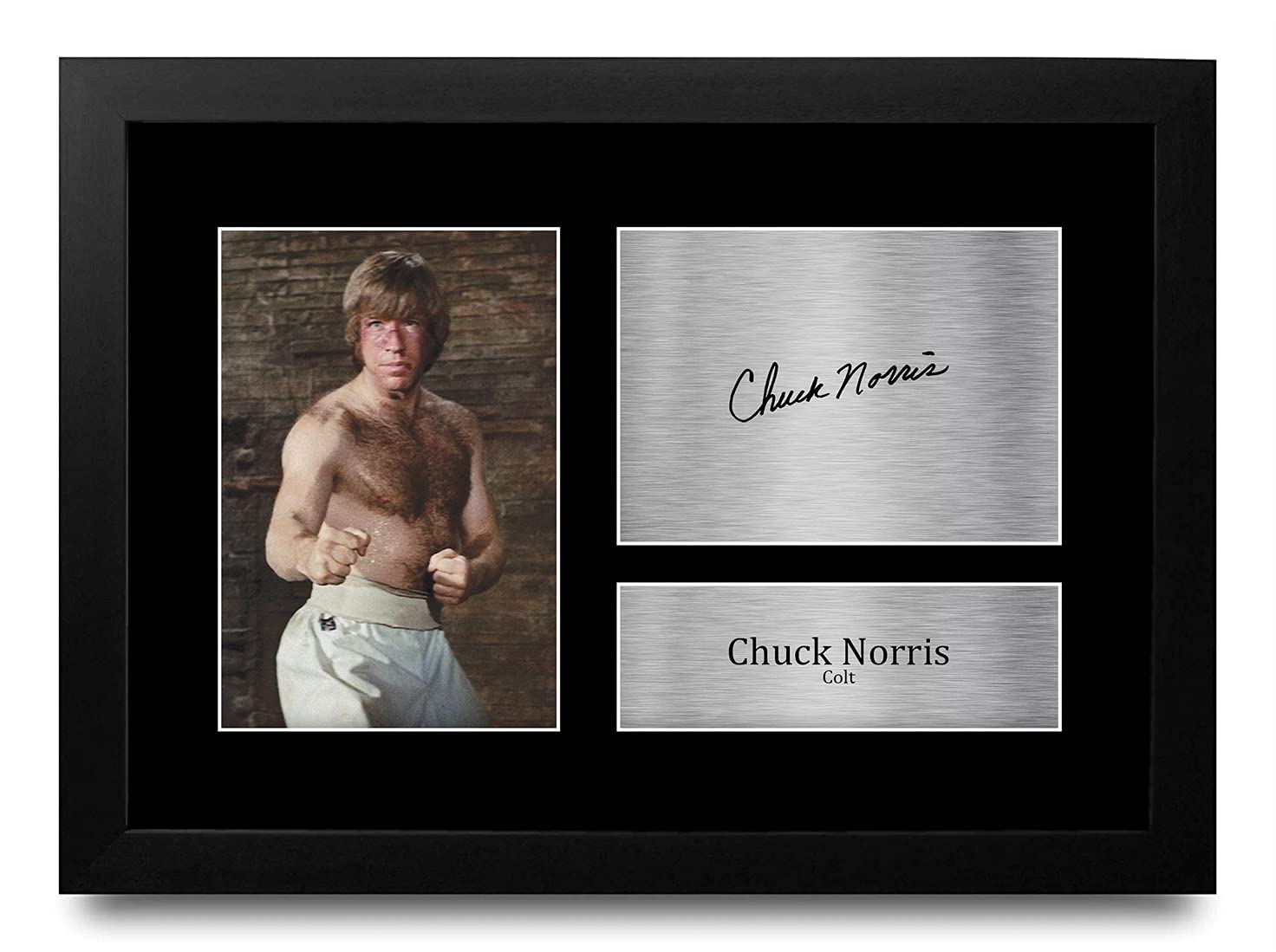 HWC Trading FR A4 Chuck Norris Way of the Dragon Colt Gifts Printed Signed Autograph Picture for Movie Memorabilia Fans - A4 Framed