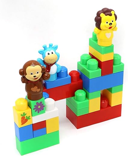 toddler building bricks