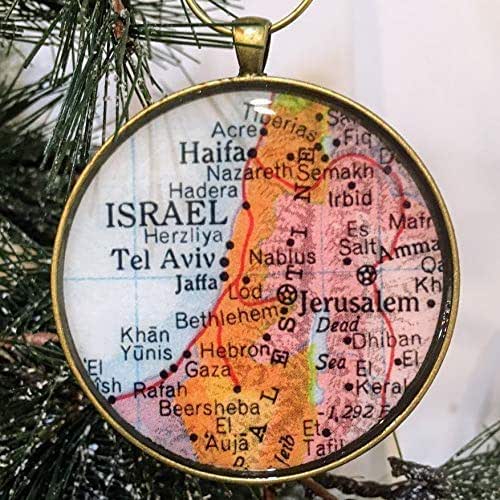 Israel Map Christmas Ornament Handmade Products