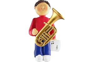 Music Treasures Co. Male Musician Tuba Ornament (Brown Hair)