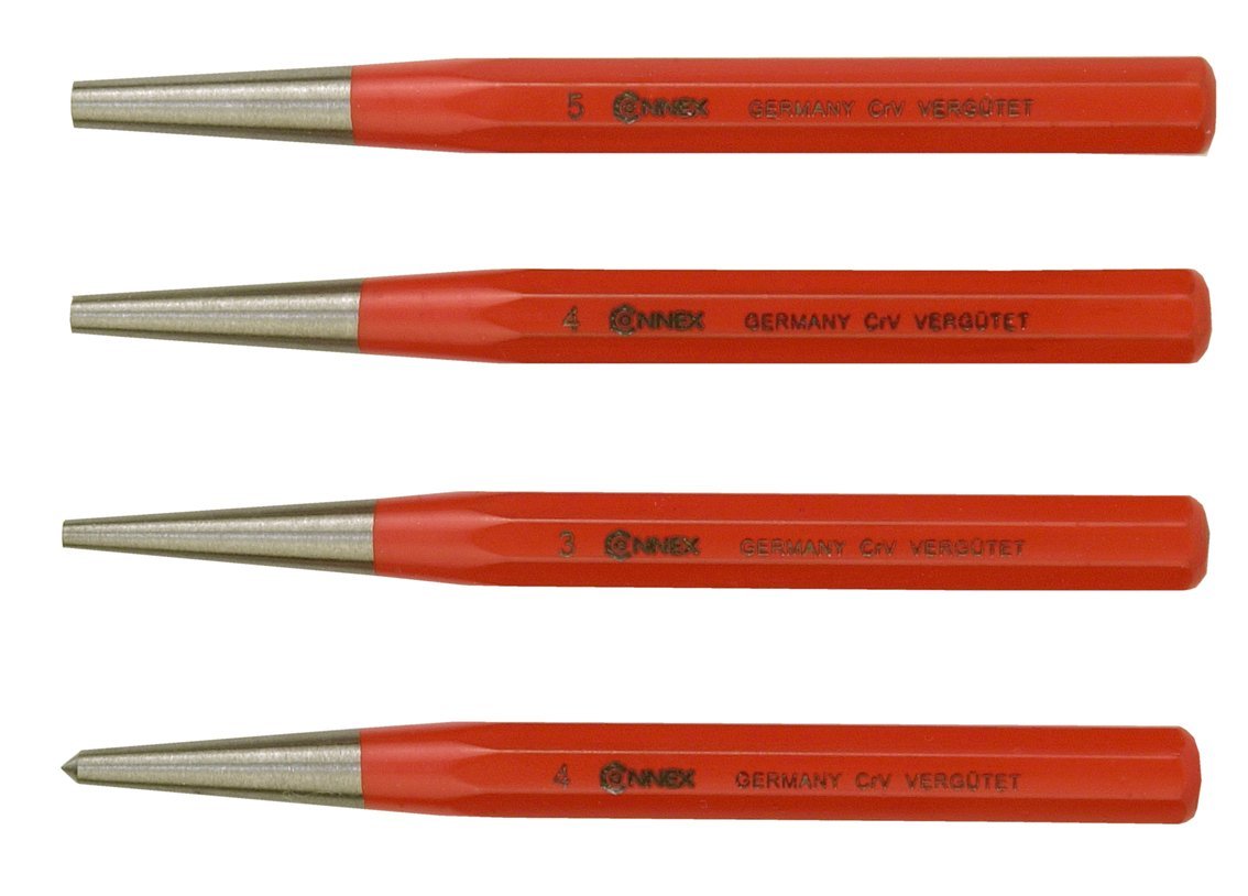 Centre Punches/Drift Punches Set 4-Piece of Chrome-Vanadium Steel
