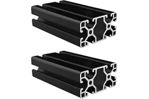 4080 Aluminum Extrusion T Slot 500mm Long Black 2 Pack, Extruded Aluminum Profile 40 Series European Standard Anodized Linear Rail for 3D Printer Parts and CNC DIY 40 x 80 19.69" 2Pcs (Kwweeoo)