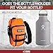 Water Bottle Holder for 64oz Bottles by Wild Wolf Outfitters - Orange - Carry, Protect and Insulate Your Best Flask with This Military Grade Carrier w/ 2 Pockets & an Adjustable Padded Shoulder Strap
