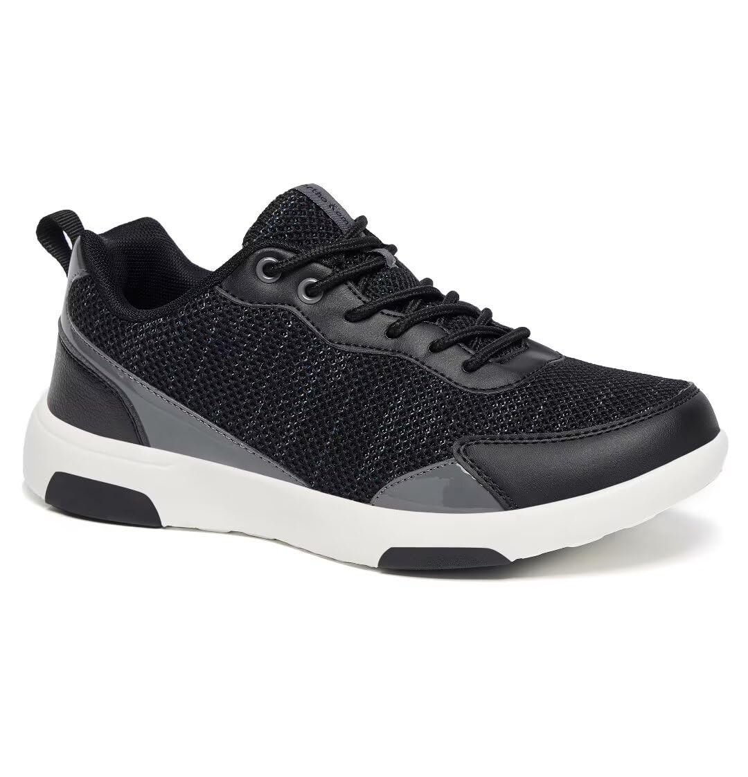 Photo 1 of Women's Orthopedic Fashion Sneakers with Arch Support: Comfortable Casual Walking Shoes, Travel Fashion Sneakers for Diabetic, Adjustable Orthotic Shoes for Standing Black Size 8