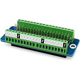 GPIO Terminal Block Breakout Board &ndash; 40‑Pin Screw Terminal Expansion Compatible with Raspberry Pi 5/4B/3B+/3B/Zero for DIY, Prototyping &amp; Electronics Projects, 1 Pack
