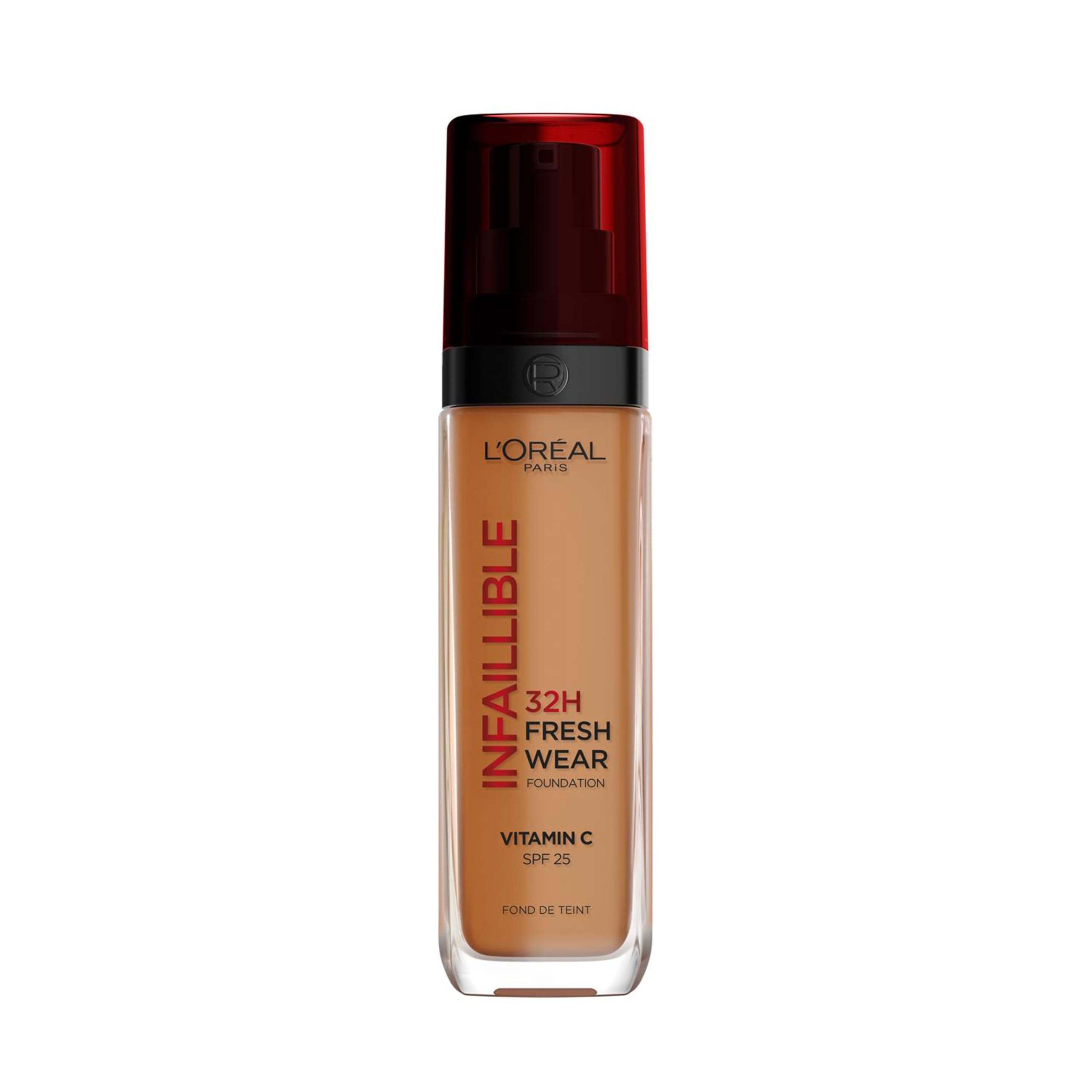 L'Oréal Paris Infallible 32H Fresh Wear Foundation, Full-coverage, Longwear, Weightless Smooth Finish, Water-proof and Transfer-proof, with Vitamin C + SPF 25, 340 Copper