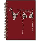 TFKFJLF Cute Cheetah Print Notebook for Women, Preppy Leopard Girly Journal, Funky Cheetah Print Journal, Girly Office Supplies, Retro Aesthetic College Ruled Spiral Notebook 5.5x8.3