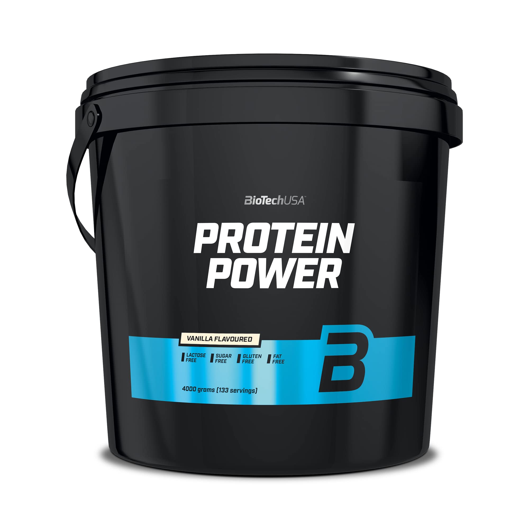 BioTechUSA Protein Power | High Protein, Sugar-Free, Lactose-Free, Gluten-Free | Added Creatine, 4 kg, Vanilla