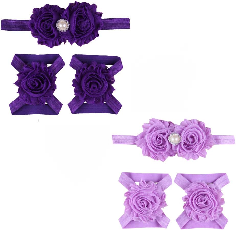 Lovely Baby Girl Foot Flower + Headband(25)