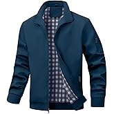 Wizoat Men's Bomber Jacket Lightweight Casual Windbreaker Jackets Zip Up Coat