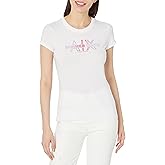 Armani Exchange Women's Summer Beats Tee, Optic White, Large