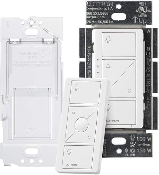 Lutron Caseta Wireless Smart Dimmer Switch and Remote Kit, PPKG1WBWH