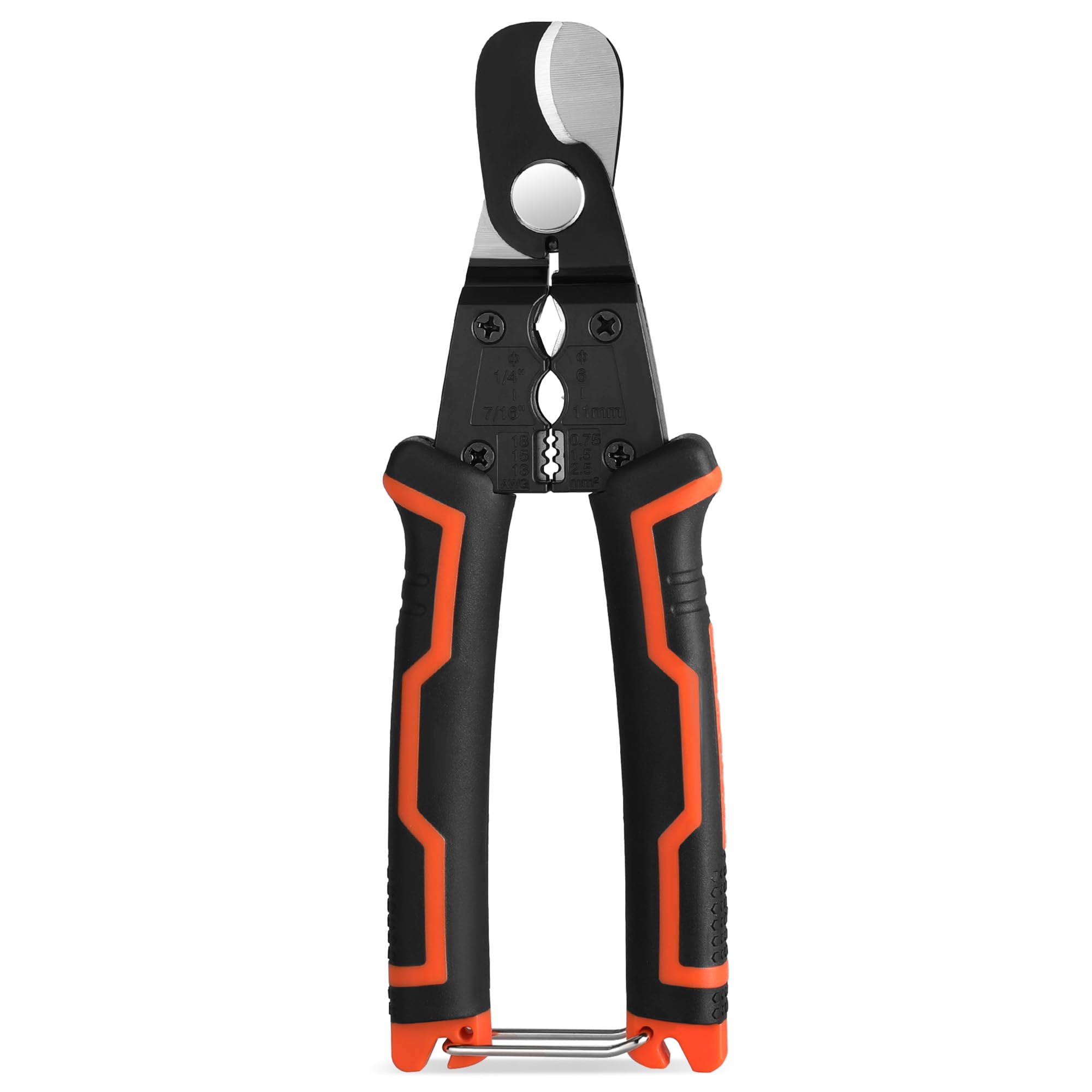 ValueMax 180 mm Cable Cutter Pliers, 4-in-1 Multi-Function Wire Cutter with Safety Lock, Ergonomic Handle, for Cutting, Stripping, Peeling & Breaking Cables up to 11mm