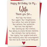 BENNLOOS Funny Birthday Card for Wife, Romantic Birthday Card from Husband, Sweet Wife Birthday Gift Ideas for Women Her