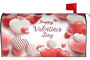 MIAOQUHE Valentine's Day Mailbox Cover Standard 18x21 Inch Red and Pink Loving Heart Magnetic Waterproof Post Box Cover Happy Valentine's Day Home Decoration Outdoor Mailbox Covers