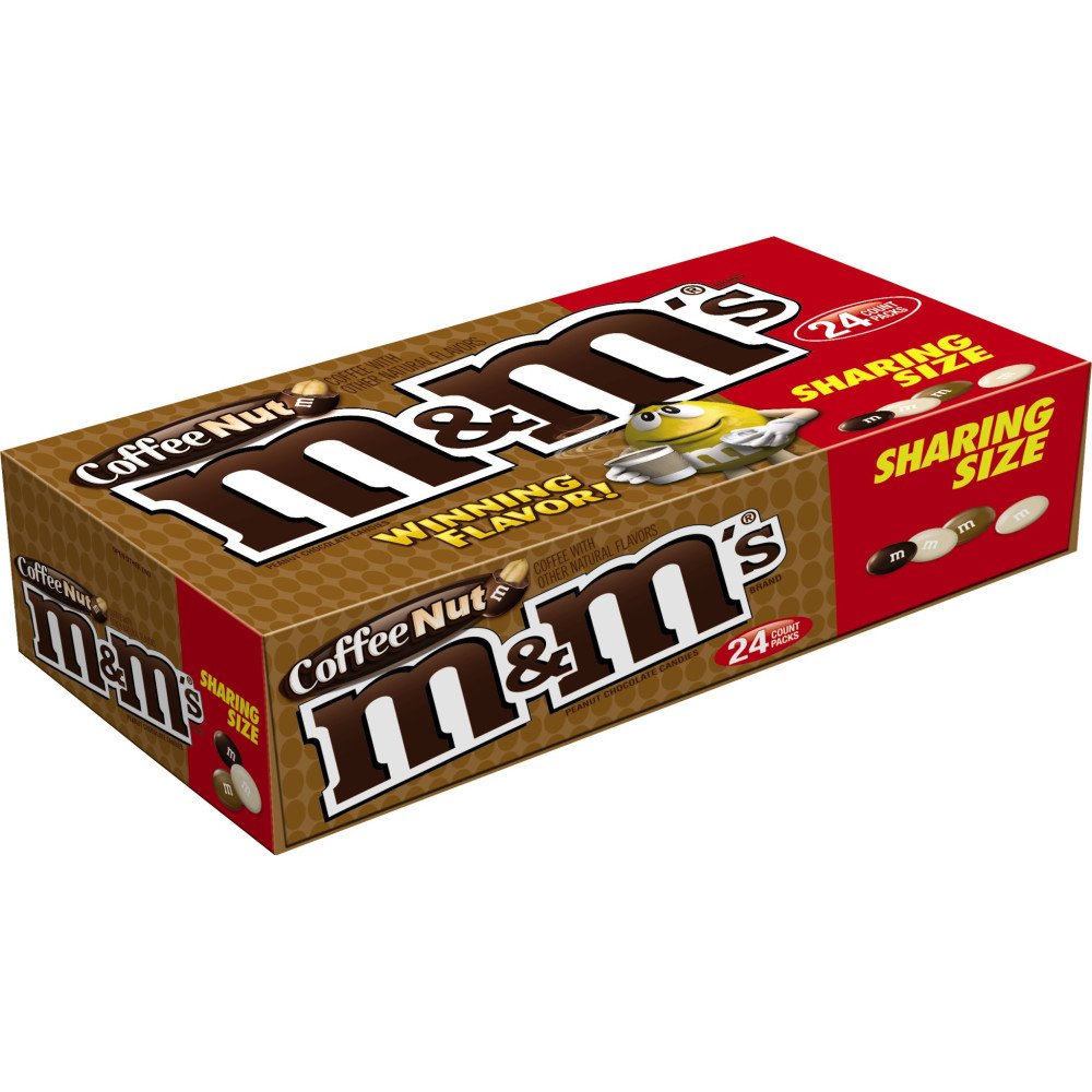 M&M'S Coffee Nut Peanut Chocolate Candy Sharing Size Pouches 3.27 Ounce (Pack of 24)