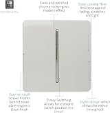 Trendi Switch 1 Gang 2 Way Light Switch Ice White Screwless Modern Chrome view 3