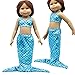 Papabasi 3set Little Mermaid Tail Costume Outfit Doll Clothes for 18