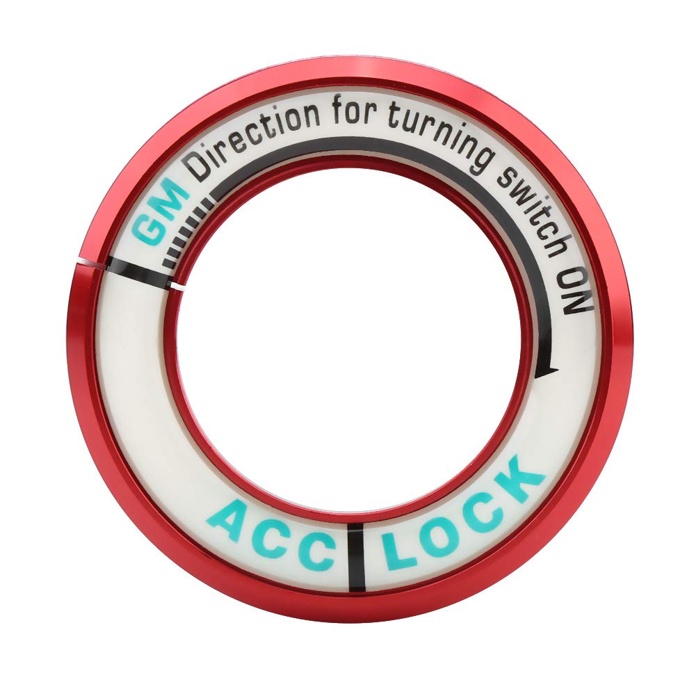 Suuonee Ignition Switch Trim,Car Luminous Ignition Switch Ring Circle Key Hole Cover Trim for Cruze (RED)