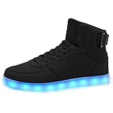 OEKLA Unisex LED Light Up Shoes, Fashion High Top LED Sneakers USB Rechargeable Glowing Luminous Shoes for Men, Women, Teens