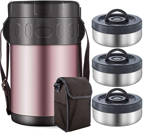 Amazon 食品フラスコ断熱304ステンレス鋼漏れ防止 Bpaフリー 保温および保冷食品容器 ランチ用断熱容器 大人および学生用 With Bag 1 5l 保温ランチジャー オンライン通販